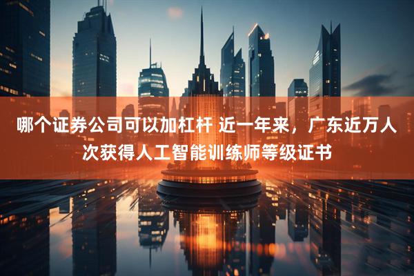 哪个证券公司可以加杠杆 近一年来，广东近万人次获得人工智能训练师等级证书
