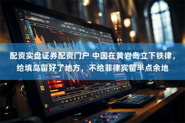 配资实盘证券配资门户 中国在黄岩岛立下铁律，给填岛留好了地方，不给菲律宾留半点余地