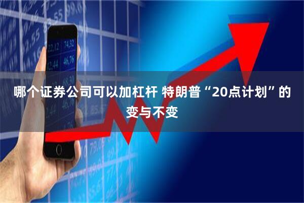 哪个证券公司可以加杠杆 特朗普“20点计划”的变与不变